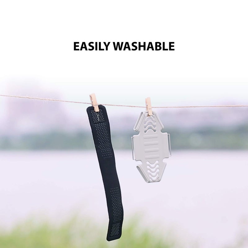 BONE COLLECTION Bone Run Tie, Running Cell Phone Holder, Skin-Friendly & Washable Silicone Sport Armband, Universal Workout Phone Carrier Compatible with Most Smartphone (Black - Size S/Arm Size 7.9-9.8'') - Image 5